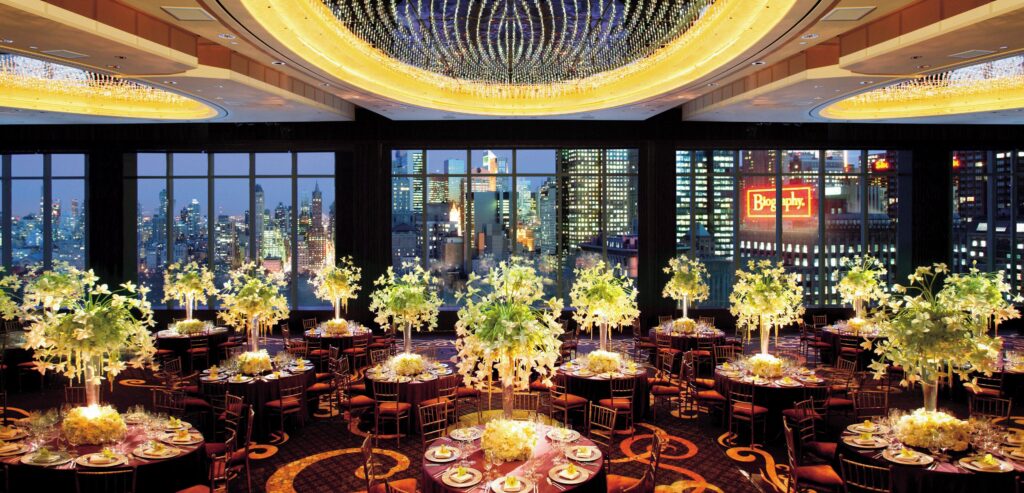 Decorative parlor room at the Mandarin Oriental New York.