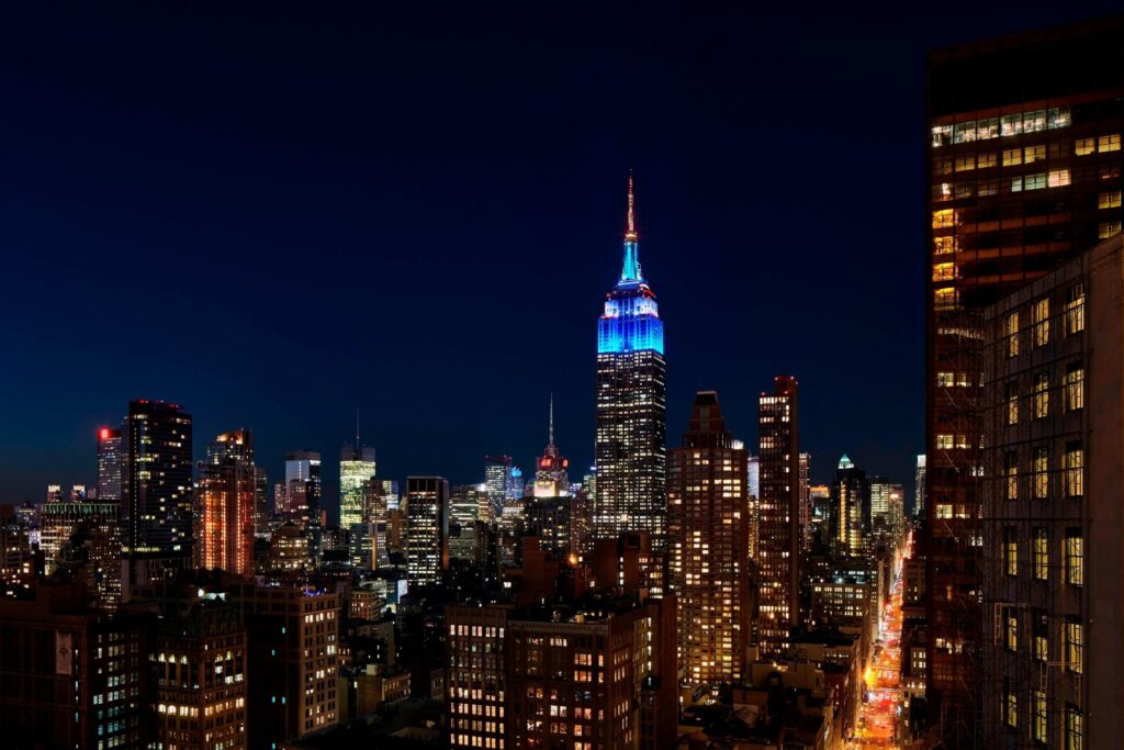 NYC skyline view from The New York Edition hotel.